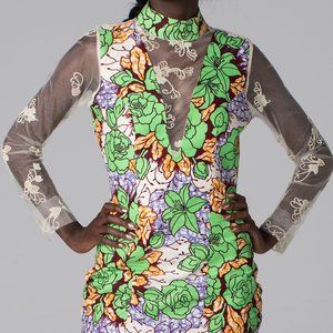 Lace Insert Bodycon Dress